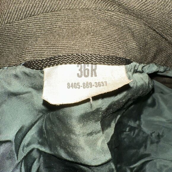 Vintage Military Mens Wool Serge Overcoat Double Breasted  Green 36R (2R-2) - Picture 4 of 12